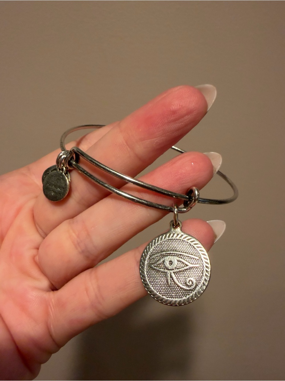 Alex and Ani Silver Eye of Horus Charm Bangle Bracelet